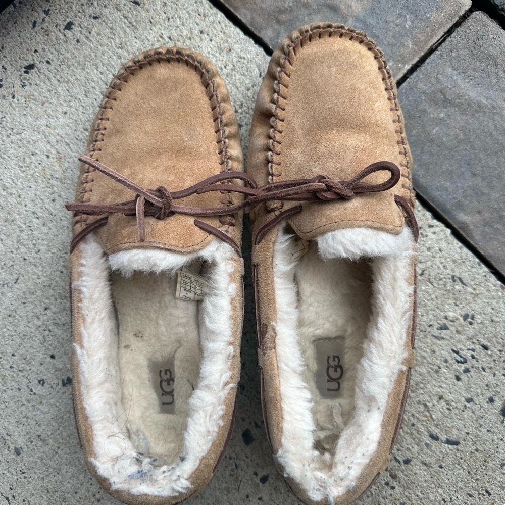 UGG Men's Tan Suede Moccasin Slippers